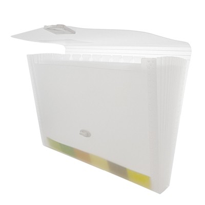 Bazic Products Translucent 13-Pocket Letter Size Poly Expanding File
