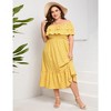 Women Plus Size Off Shoulder Maxi Dress Ruffle Flowy Casual Summer Boho Long Dresses - 3 of 4