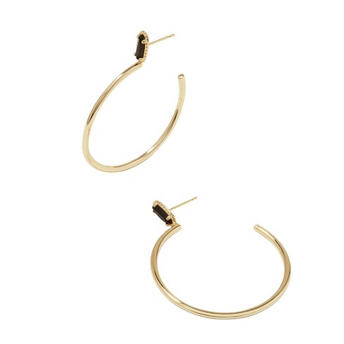 Kendra Scott Emma Opaque Glass 14k Gold Over Brass Hoop Earrings - Black :  Target