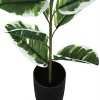 Syemin Artificial Plants Artificial 27" Tall Rubber Home Decor Fake Plant Faux Plants Indoor Outdoor Fall Decoration, Green, 21"*20"*26.5" - 4 of 4