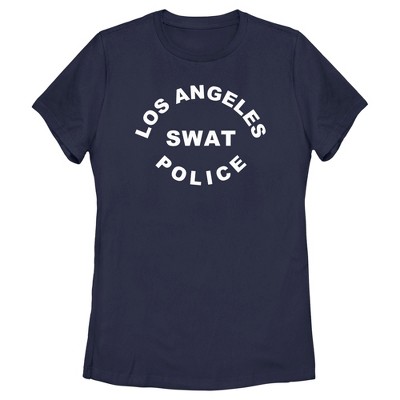 Women's LAPD Los Angeles SWAT Police in White T-Shirt