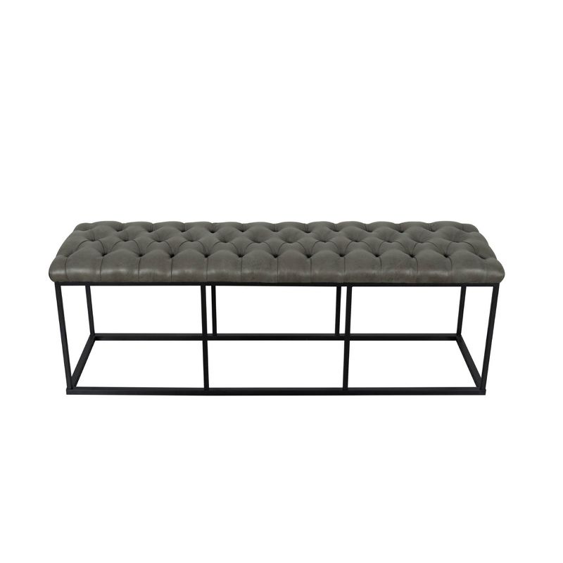 Draper Ottoman with Button Tufting Gray - HomePop, 2 of 13