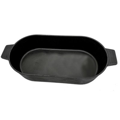 Bayou Classic Black Cast Iron 6-Quart Oval Fryer with Lid