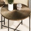 FONTOI End Table Two Piece Coffee and End Table Set Walnut Finish Distressed Cylindrical Modern Rustic Living Room, Walnut Brown, 31.4"*31.4"*18.9" - 3 of 4