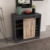 Farmhouse Kitchen Cabinets With Sliding Barn Door, Bar Cabinet with Warp-Resistant Premium Particle Board, Coffee Bar Cabinet-Cuddlewood - 2 of 4