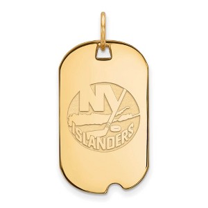 Black Bow Jewelry 14k Yellow Gold Plated Sterling Silver New York Islanders NHL Pendant - 1 of 3