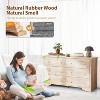 VINGLI 57" Unfinished Solid Wood Dresser for Color DIY, 6 Drawer Long Chest with Drawers, Natural Rubberwood - 3 of 4