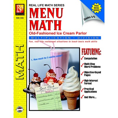Remedia Publications Menu Math: Old-Fashioned Ice Cream Parlor Book, Multiplication & Division
