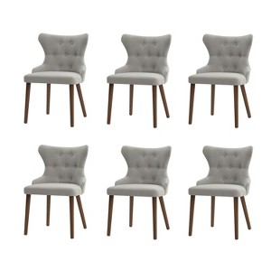 Lidia Mid-century Modern Wingback Dining Chair with Solid Wood Legs Set of 6|ARTFUL LIVING DESIGN - 1 of 4