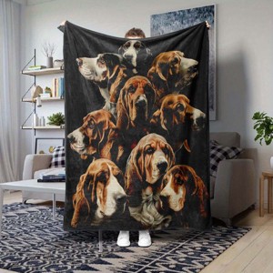Pet Dog Basset Hound Seasonal Car Blanket Fleece Throw, Christmas Gift. - 1 of 4