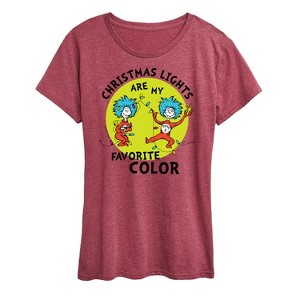 Women's - The Cat in the Hat - Christmas Lights Are My Favorite Color Short Sleeve Graphic T-Shirt - 1 of 4
