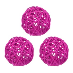 Unique Bargains Wicker Rattan Decorative DIY Crafts Balls for DIY Crafts 3.1 Inch 3 Pcs - 1 of 4