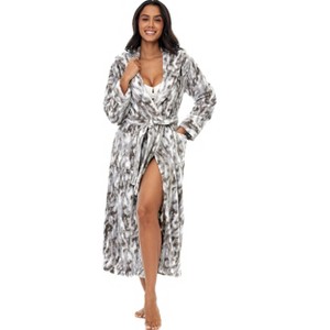 ADR Plush Fleece Robe for Women, Long Hooded Bathrobe with Hood, Plus Size - 1 of 3