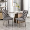 NicBex Set of 2 Velvet Dining Chair with Nailhead Trim & Tufted Button Back Modern Upholstered Accent Chair with Plating Legs - 2 of 4