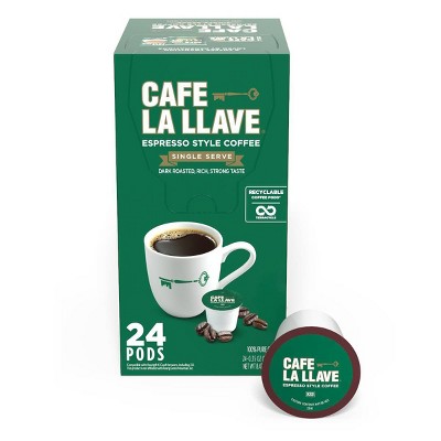 Cafe LaLlave Espresso Roast Style Single Serve Coffee - 24ct