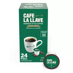 Cafe LaLlave Espresso Roast Style Single Serve Coffee - 24ct/0.34oz