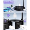 Itopfox Tall Table Lamp with USB Port & Outlet, Dimmable Nightstand Bedside Lamp with Linen Shade, LED Bulb Included for Bedroom, Living Room, Office - 2 of 4