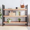 vidaXL Wall Shelf Light Brown 55.1 in.x23.6 in.x(0.8 in.-2.4 in.) Treated Solid Wood Oak - 3 of 4