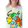 Pokemon Women's Pikachu Squirtle Charmander Bulbasaur Tie-Dye Skimmer T-Shirt Adult - 3 of 4