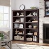 67.4" Farmhouse 5-Tier Bookshelf - Tall Wood Storage Shelf for Living Room & Home Office - 3 of 4