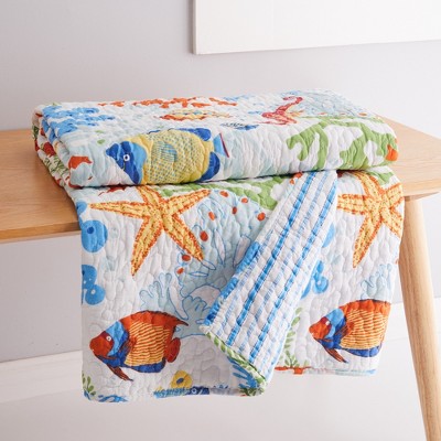 Portofino Multicolor Cotton Reversible Quilted Throw