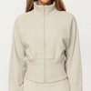 Anna-Kaci Active Women's High Neck Long Sleeve Zip-Up Jacket with Fitted Waistband and Soft Knit Fabric - 3 of 4