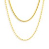 EVRY JEWELS WATERPROOF Gold or Silver Plated Layered Snake & Bead Chain Necklace - 2 of 2