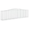 vidaXL 4 pcs Arched Gabion Baskets- Galvanized Iron, Decorative Sound-Insulating Garden Barriers, Stable Stone Cage Retaining Wall - 3 of 4