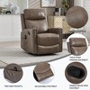 FONTOI Accent Chair, Classic Recliner Chair with Rocker and Swivel, Lazy Chair with Comfortable Arms and Back, Camel&Brown, 37.5"*41.6"*30.6" - 2 of 4