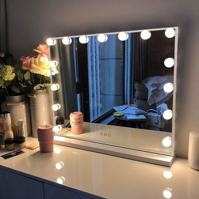 Vanity Mirror with Lights, Mirror with 15 Dimmable LED Bulbs for Dressing Room & Bedroom
