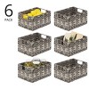 mDesign Woven Plastic Kitchen Pantry Storage Bin Basket - 6 Pack - Gray Ombre - 2 of 4