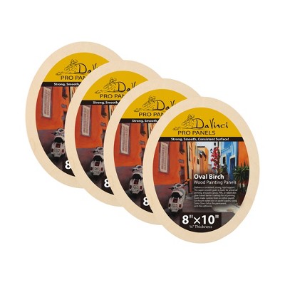 Da Vinci Pro Birch Wood Oval Panel 3/4" Deep –  Packs of 4 - Fine Textured, Warp Resistant, Lightweight & Rigid Oblong Panel – Perfect for Mounting