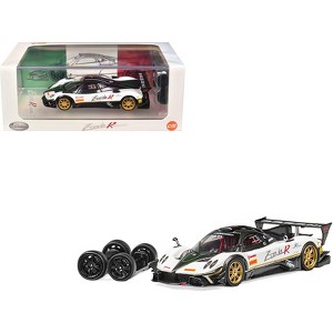 Pagani Zonda Revolucion White and Carbon with Extra Wheels 1/64 Diecast Model Car by CM Model - 1 of 4