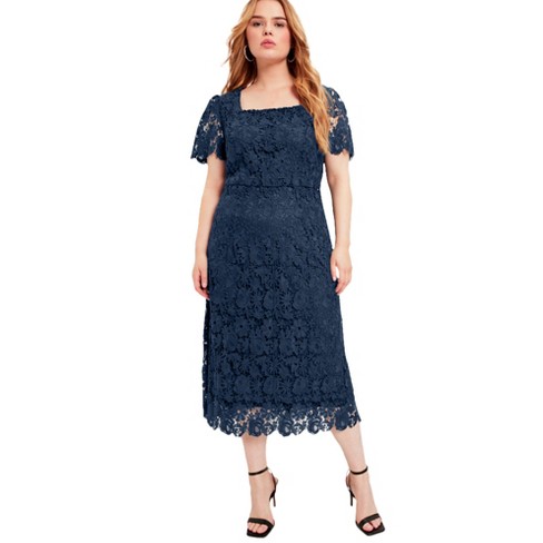 June + Vie By Roaman's Women's Plus Size Ruffled Shirt Dress : Target