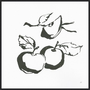 30" x 30" Apples BW by Chris Paschke Framed Canvas Wall Art Print - Amanti Art: Modern Lithograph, Polystyrene Frame - 1 of 4