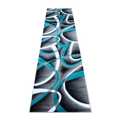Emma and Oliver Olefin Accent Rug with 3D Sculpted Intersecting Arch Design and Jute Backing