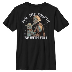 Boy's Star Wars The Mandalorian Grogu May the Fourth Be With You Starry Night T-Shirt - 1 of 4