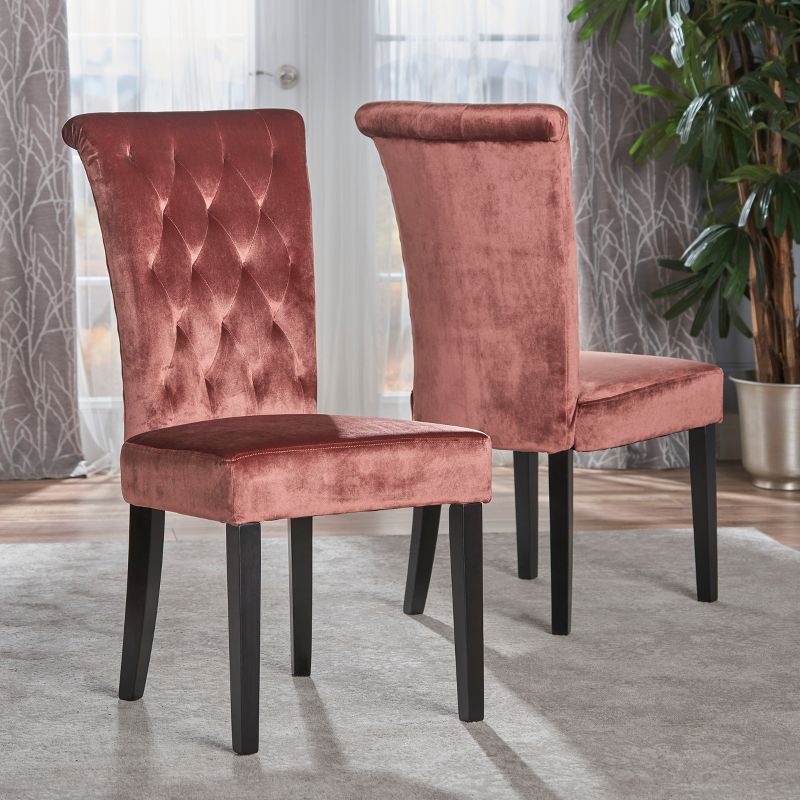 Set of 2 Venetian New Velvet Tufted Dining Chair - Christopher Knight Home, 3 of 6