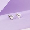 Girls' My Furry Friend Dog Paw Screw Back Sterling Silver Earrings - In Season Jewelry - image 4 of 4