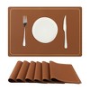 Unique Bargains Dining Room Heat Resistant Modern Faux Leather Placemats 18" x 12" 12 Pcs - 2 of 4