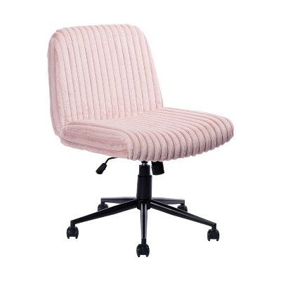 Vynxaria Criss Cross Chair Extra Wide 26" Foam Seat, Plush Material, Height Adjustable, 360° Swivel, Sturdy Steel Base with Double Wheels