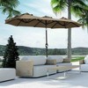 Akoasm 89.25 in. H Outdoor Double-sided Patio Umbrella with Push Button Tilt and Crank For Deck, Garden & Pool-Gray - 3 of 4