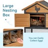 66" Spacious Outdoor Chicken Coop for 5-7 Hens with Runway, Nesting Box & Secure Wire Mesh, Waterproof Wood and Iron Hen House with Lockable Doors - 4 of 4