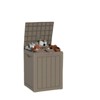 Naysaye Deck Boxes, 28 Gal Outdoor Storage Deck Box, Small Patio Storage Bin for Garden Tools, Brown, 18.11"*16.93"*23.03" - 2 of 4