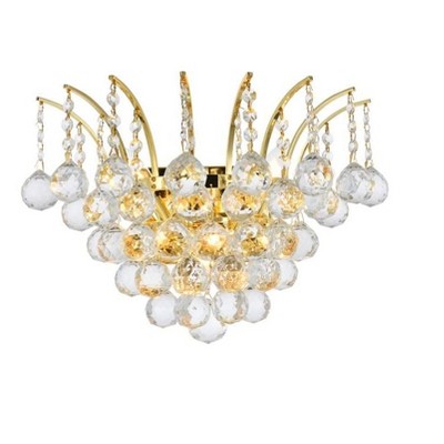 Elegant Lighting Victoria 3 light Gold Wall Sconce Clear Royal Cut Crystal