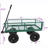 RISOKEYS Heavy Duty 660 Lbs Capacity Mesh Steel Garden Cart,4 Solid Tires with Removable Sides -Tool Cart for Gardening,Farming,Green - 4 of 4