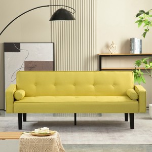 MYINDA 2-in-1 Convertible Recliner Sofa Bed, Modern Upholstered Folding Recliner, for Small Space Living Room Bedroom, YELLOW - 1 of 4