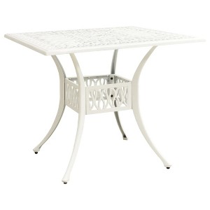 vidaXL Patio Table White 35.4"x35.4"x28.7" Cast Aluminum - 1 of 4