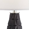 Pacific Coast Lighting Star Burst 30 1/2" Tall Large Modern End Table Lamp Black Onyx Geometric Pattern Single White Shade Living Room Bedroom Bedside - 3 of 4