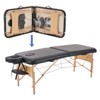 YOUNIKE 27.6 Inches Width Massage Table Wood Lash Bed Portable Massage Bed Beauty Tattoo Table Adjustable Spa Bed for Eyelash Tech Esthetician - 3 of 4